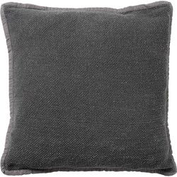 Dutch Decor BOWIE - Kussenhoes 45x45 cm - van gewassen katoen - Charcoal Gray - antraciet - Dutch Decor