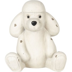 Clayre & Eef Beeld Hond 14x12x16 cm Wit Polyresin Woonaccessoires