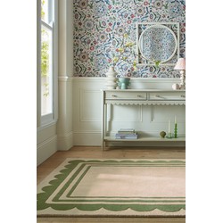 Laagpolig vloerkleed Lois - 100% Wol - Groen - 160 x 230 cm