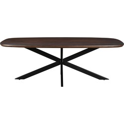 Livingfurn - Eetkamertafel Jesper Danish Oval Brown 210cm - Mangohout