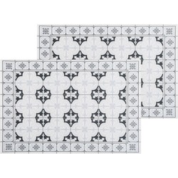 Set van 8x stuks placemats mozaiek grijs vinyl 45 x 30 cm - Placemats