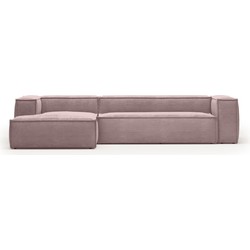 Kave Home - 4-zitsbank Blok roze corduroy met chaise longue links 330 cm