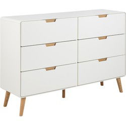 Dressoir Naturel MDF - 6-lades - 135x40x90cm - Lowy