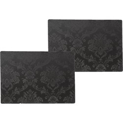 6x stuks stevige luxe Tafel placemats Amatista zwart 30 x 43 cm - Placemats