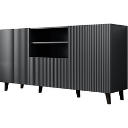 Meubella - Dressoir Vintar - Antraciet - 150 cm