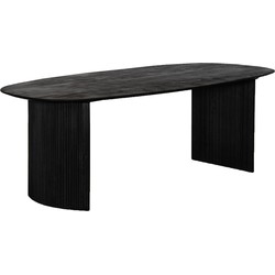 Eettafel Deens Ovaal 220cm - Zwart Mangohout - Feline