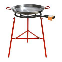 Garcima - COMPLETE SET - Paella Brander 50 cm incl Standaard -  Stalen Paella Pan 60 cm - Mirador
