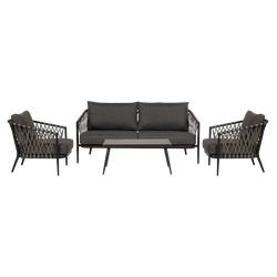 Christel 4 delige tuin loungeset donkergrijs