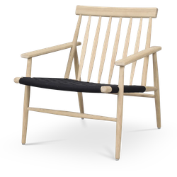 Canwood houten fauteuil whitewash - zwarte zitting