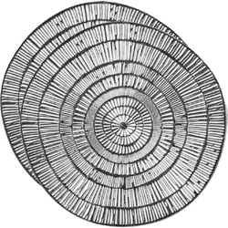 Set van 2x stuks ronde Placemats metallic zilver look diameter 38 cm - Placemats