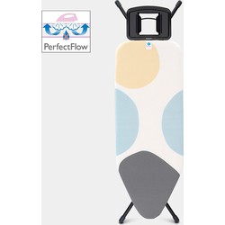 Ironing Board C, 124x45 cm, Solid Steam Iron Rest, PerfectFlow - Spring Bubbles