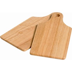 Set van 2x stuks snijplanken/serveerplanken/broodplanken van hout 28 x 14 cm - Snijplanken