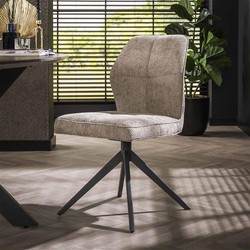 Hoyz Collection - Stoel Hoge Rug Spring 2 Stuks - Polo Stof Taupe