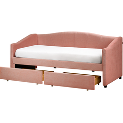 Beliani VITTEL - Eenpersoonsbed-Roze-Polyester