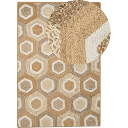Beliani BASOREN - Laagpolig-Beige-Jute