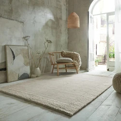 Rue vloerkleed - Laagpolig - Wol - Kader Modern - Naturel / Crème - 160 X 230 CM