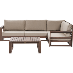 Beliani TIMOR - Loungeset-Donkere houtkleur-FSC® gecertificeerd acaciahout