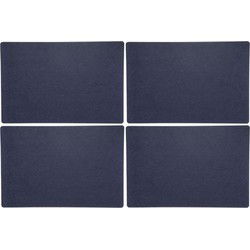 Placemats/onderleggers voor tafel - 4x - donkerblauw - 30 x 45 cm - Placemats