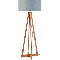 Vloerlamp Everest - Lichtgrijs/Bamboe - Ø60cm