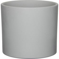 Mica Decorations Bloempot - lichtgrijs - keramiek - 17 x 14 cm - Plantenpotten
