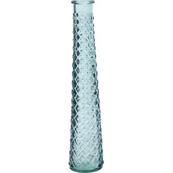Vaas/bloemenvaas van gerecycled glas - D7 x H32 cm - transparant lichtblauw - Vazen