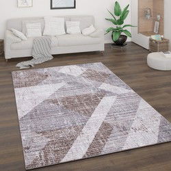 Laagpolig Vloerkleed Bareta - Modern - Bruin - 240x340 cm