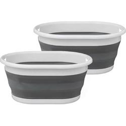 5Five Wasmand opvouwbaar - Set van 2x stuks - kunststof - 21L - 54 x 39 x 23 cm - Wasmanden