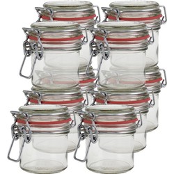 10x Glazen confituren mini pot/weckpot 100 ml met beugelsluiting en rubberen ring - Weckpotten