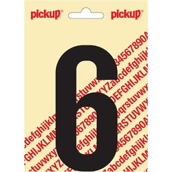 Plakcijfer Nobel Sticker zwarte cijfer 6 - Pickup