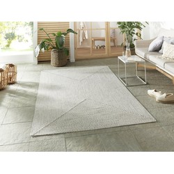 Binnen- En Buitenkleed - Trenzado Wit/Grijs - 80 X 200 CM