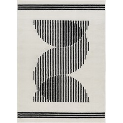 Modern Scandinavisch Tapijt REILY - Wit/Zwart - 200x275 cm