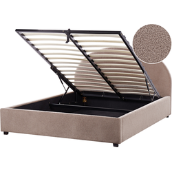 VAUCLUSE - Bed met opbergruimte - Taupe - 160 x 200 cm - Bouclé