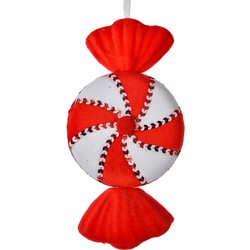 Clayre & Eef Kersthanger Snoep 13x5x25 cm Rood Wit Synthetisch