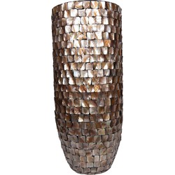 PTMD Daven Bronze polyester schelpen pot rond hoog XL