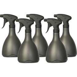 Pakket van 5x stuks waterspray plantensproeiers waterverstuivers zwart 700 ml - Plantenspuiten
