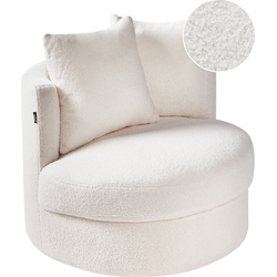 Beliani DALBY - Fauteuil-Wit-Bouclé