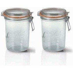 Le Parfait Voorraad/weckpot - 10x - transparant glas - 17 x 10 cm - 1L - Weckpotten