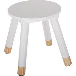 Atmosphera Kinder krukje - ivoor wit - hout - D24 x H27 cm - stoeltjes - Krukjes