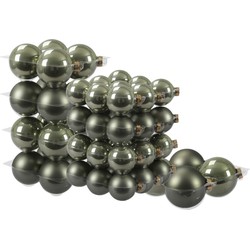 60x stuks glazen kerstballen graniet groen 6, 8 en 10 cm mat/glans - Kerstbal