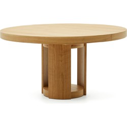 Kave Home - Uitschuifbare ronde tafel Artis van FSC 100% massief eikenhout en -fineer 150 (200) x 80 c