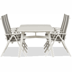 Lanterfant® Eettafel en stoelen - Olivier en Monika - Aluminium - Wit