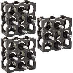 PlasticForte Wijnrek voor 27x flessen - stapelbaar - 36 x 12,5 x 36 cm - Wijnrekken