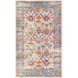 Safavieh Boho Indoor Geweven Vloerkleed, Crystal Collectie, CRS518, in Creme & Teal, 122 X 183 cm