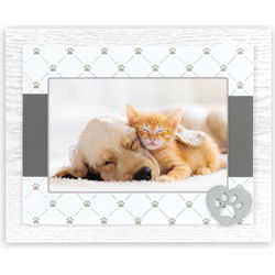 Zep Fotolijst - wit-grijs - hout - pootje print - foto 10 x 15 cm - Fotolijsten