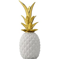Bloomingville Ornament Ananas 24 cm - Wit/Goud