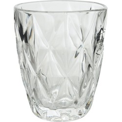 Waterglas glas geruit d8h13cm heldr