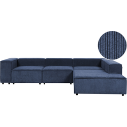 APRICA - Hoekbank 4-zits - Blauw - Linkszijdig - Corduroy