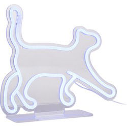 Tafellamp Walking Cat - Lichtblauw - 27x27x31cm