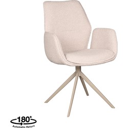 LABEL51 Eetkamerstoel Mellow - Naturel - Boucle - Taupe Frame