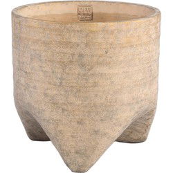 PTMD Bloempot Kodi - 30x30x30 cm - Cement - Bruin
